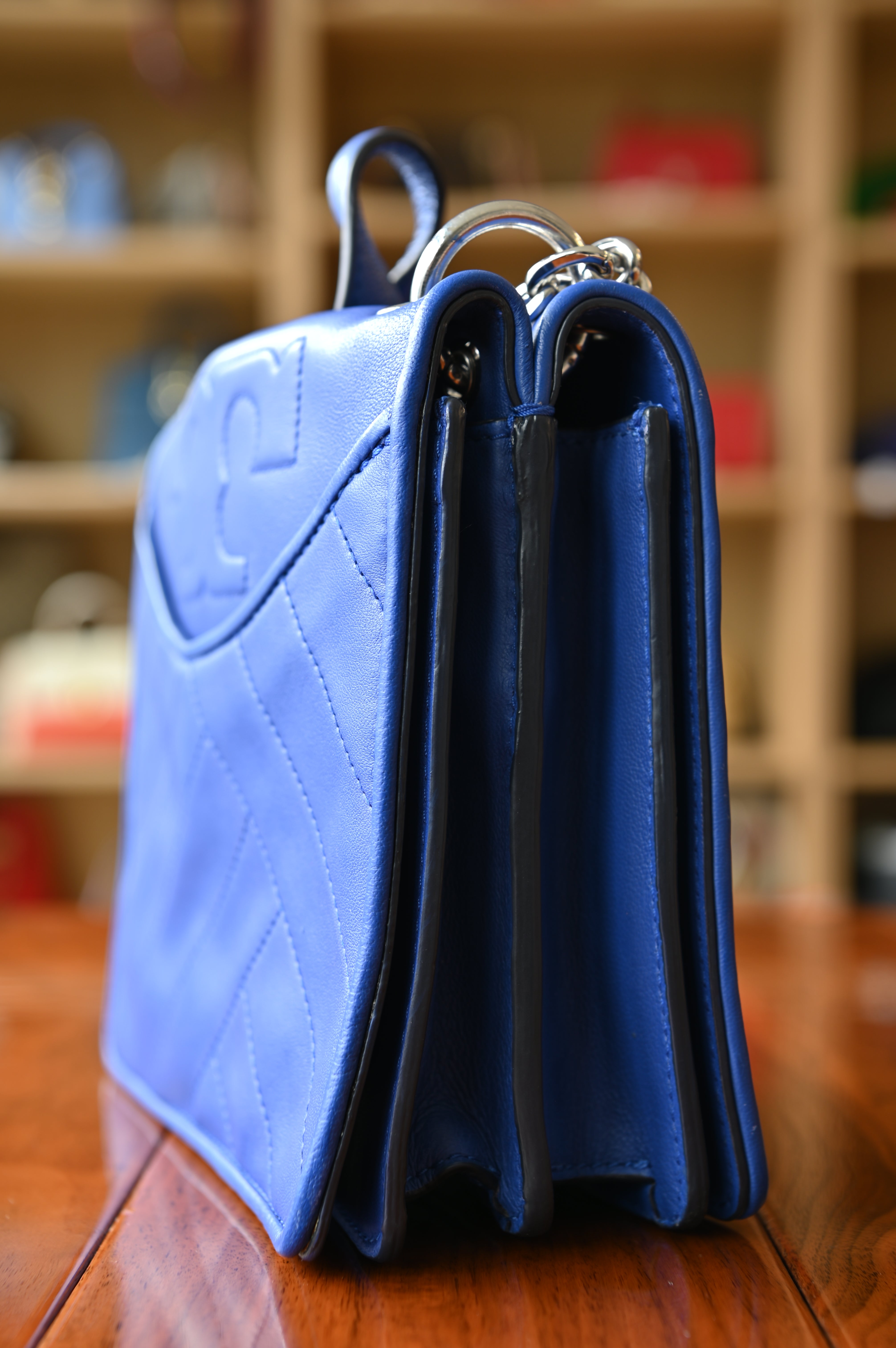 Tory Burch Navy Blue Alexa Shoulder Bag side