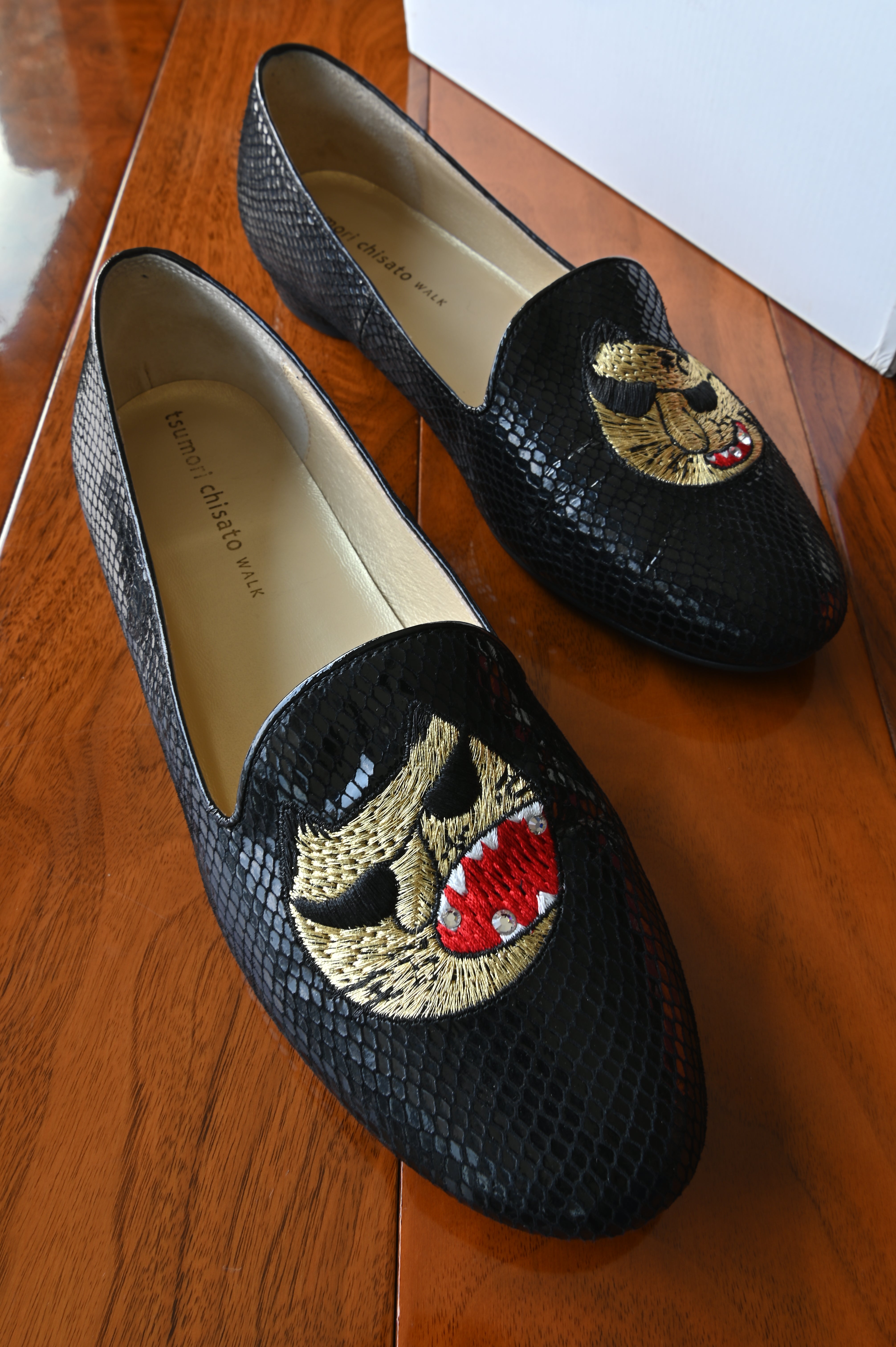Tsumori Chisato Black Cat Canvas Loafers