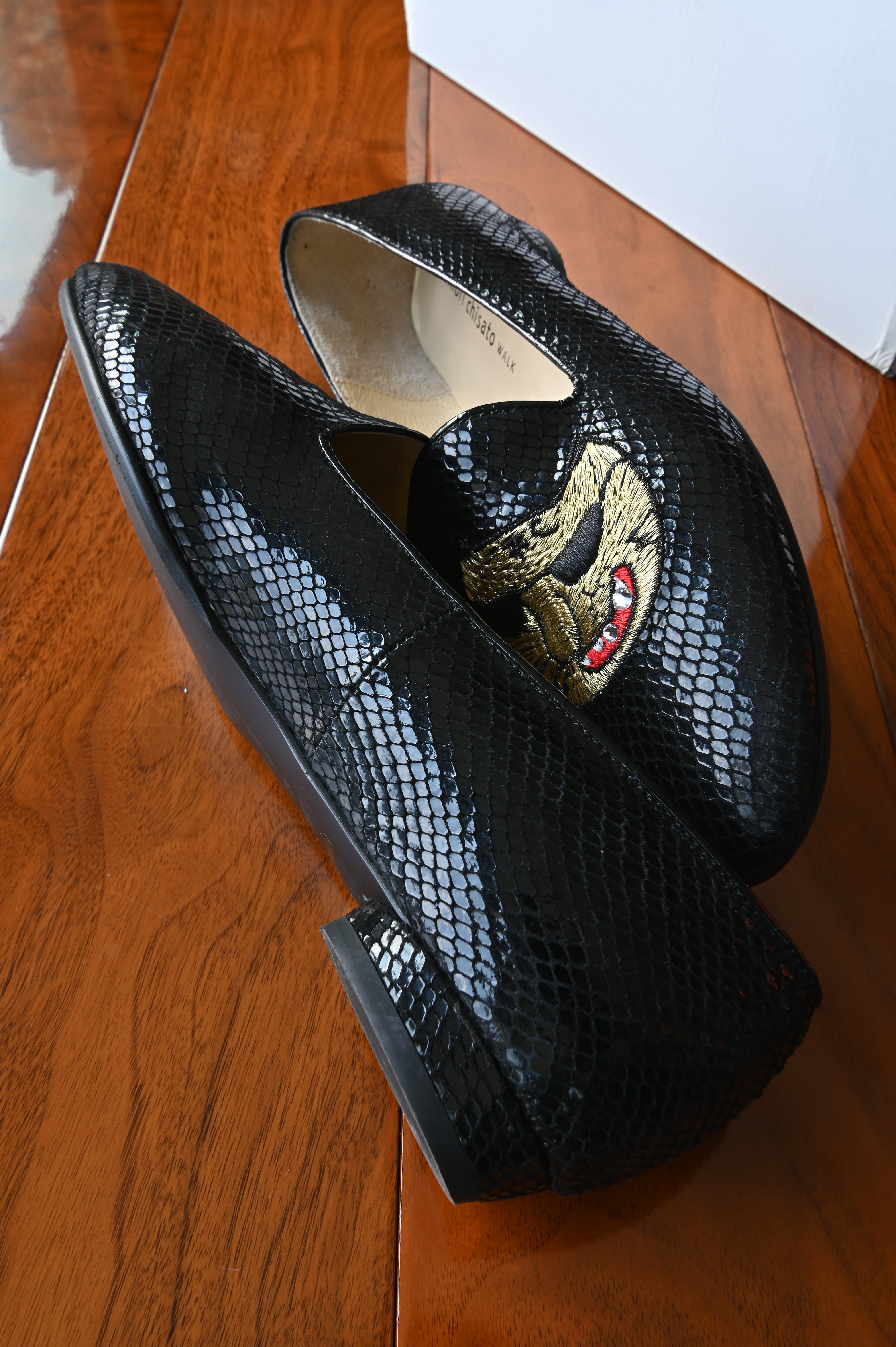 Tsumori Chisato Black Cat Canvas Loafers side two