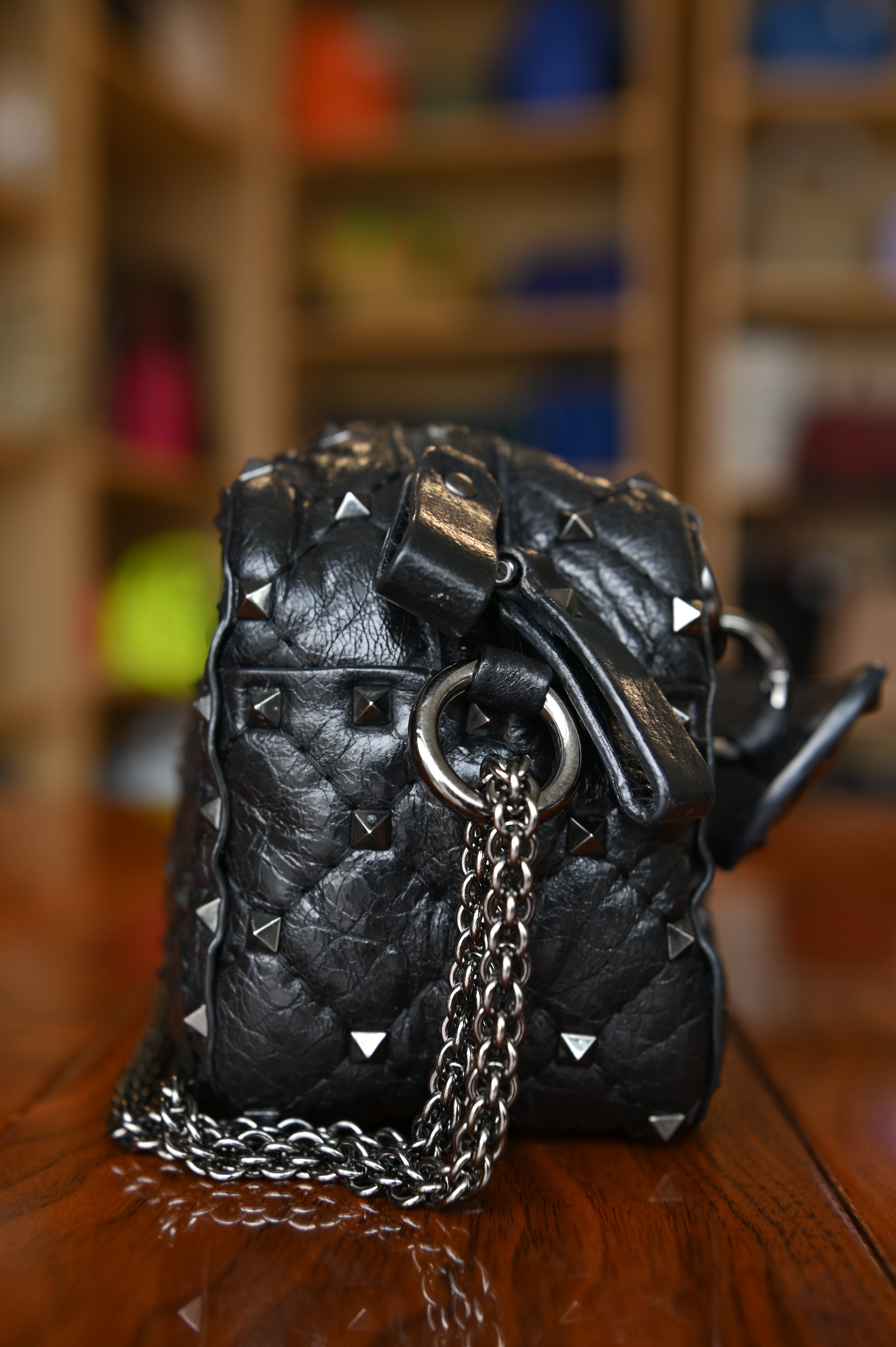 Valentino Garavani Black Rockstud Crossbody Bag side two