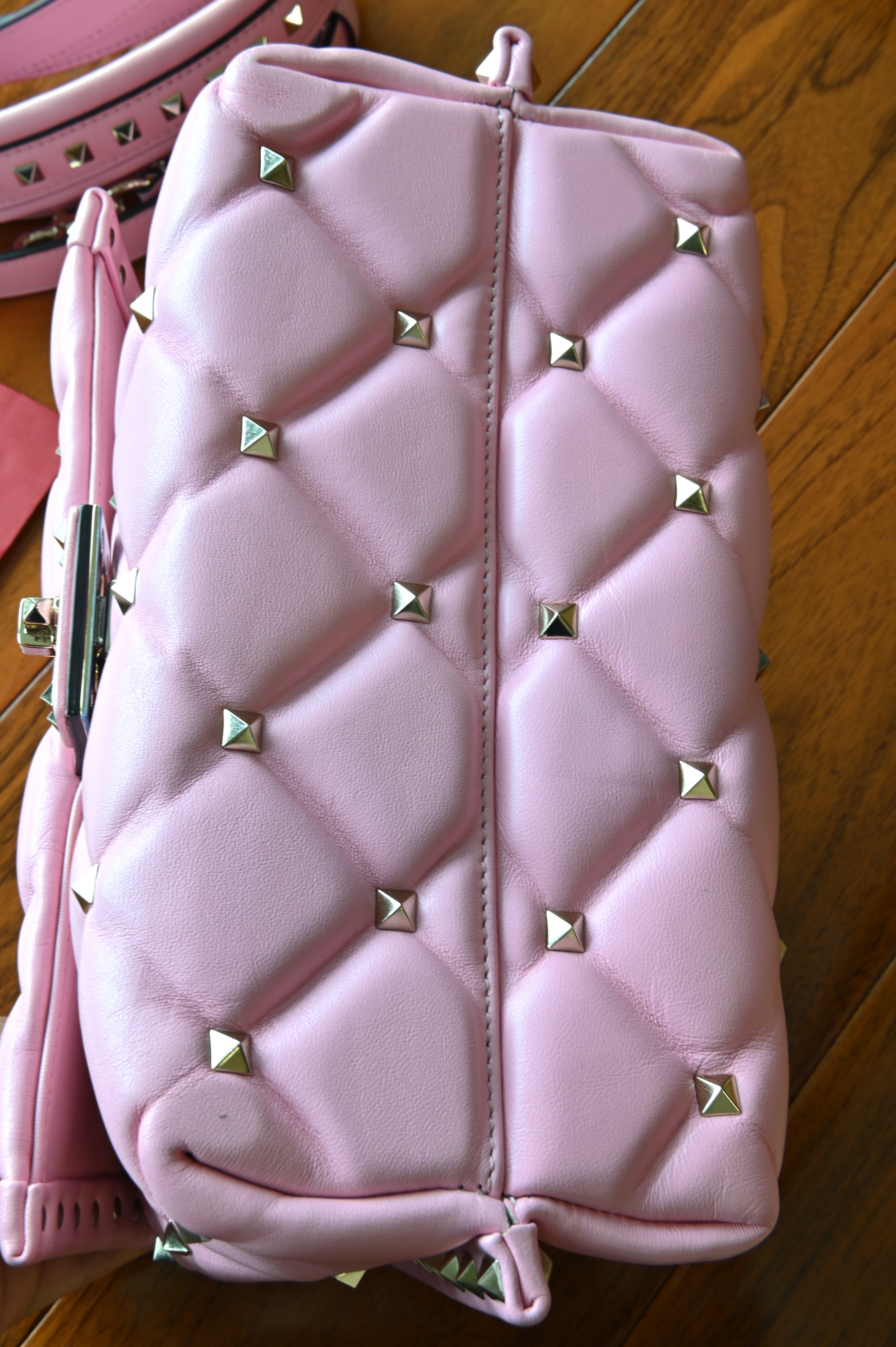 Valentino Garavani Light Pink Top Handle Bag bottom