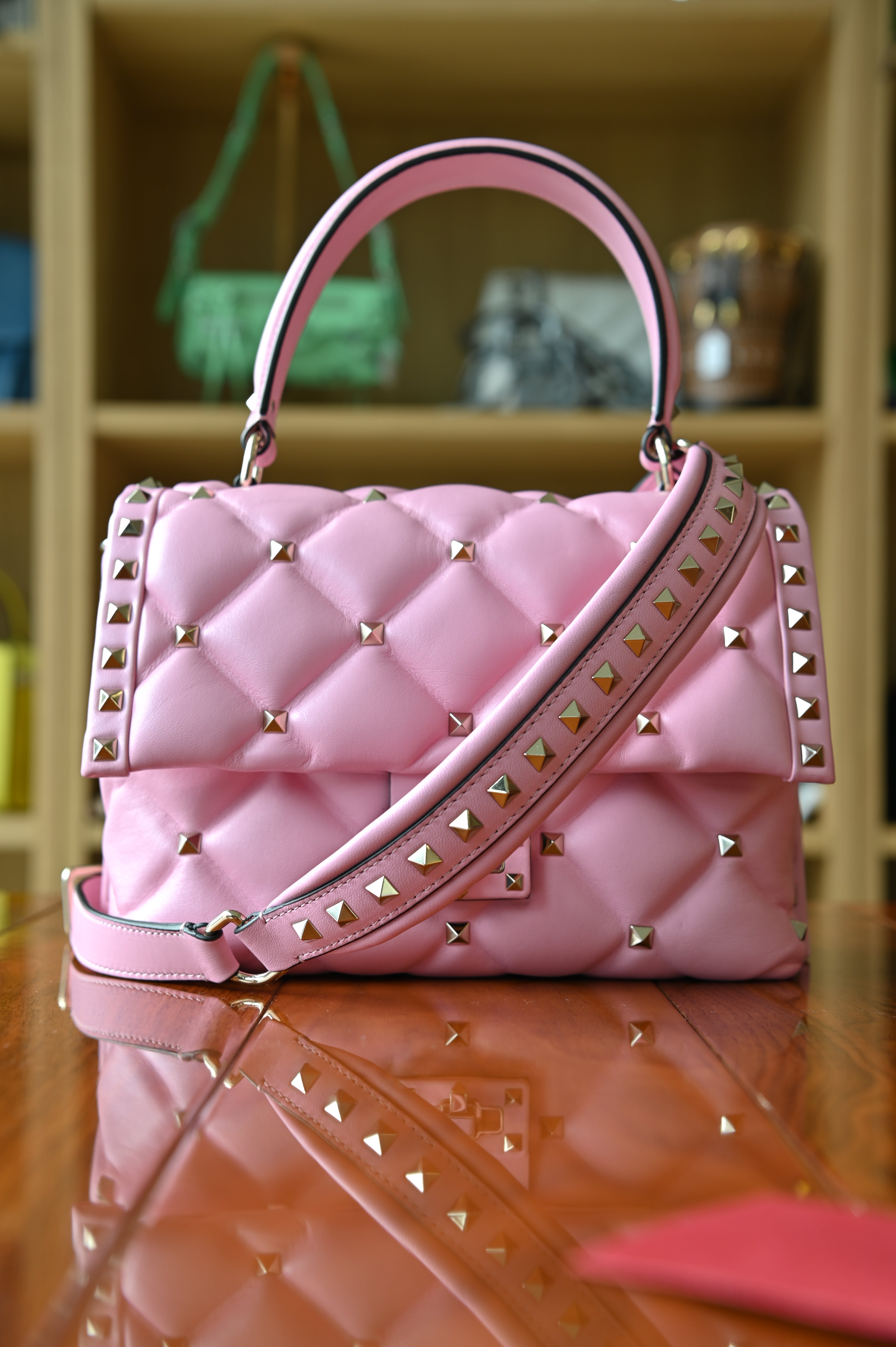 Valentino Garavani Light Pink Top Handle Bag strap