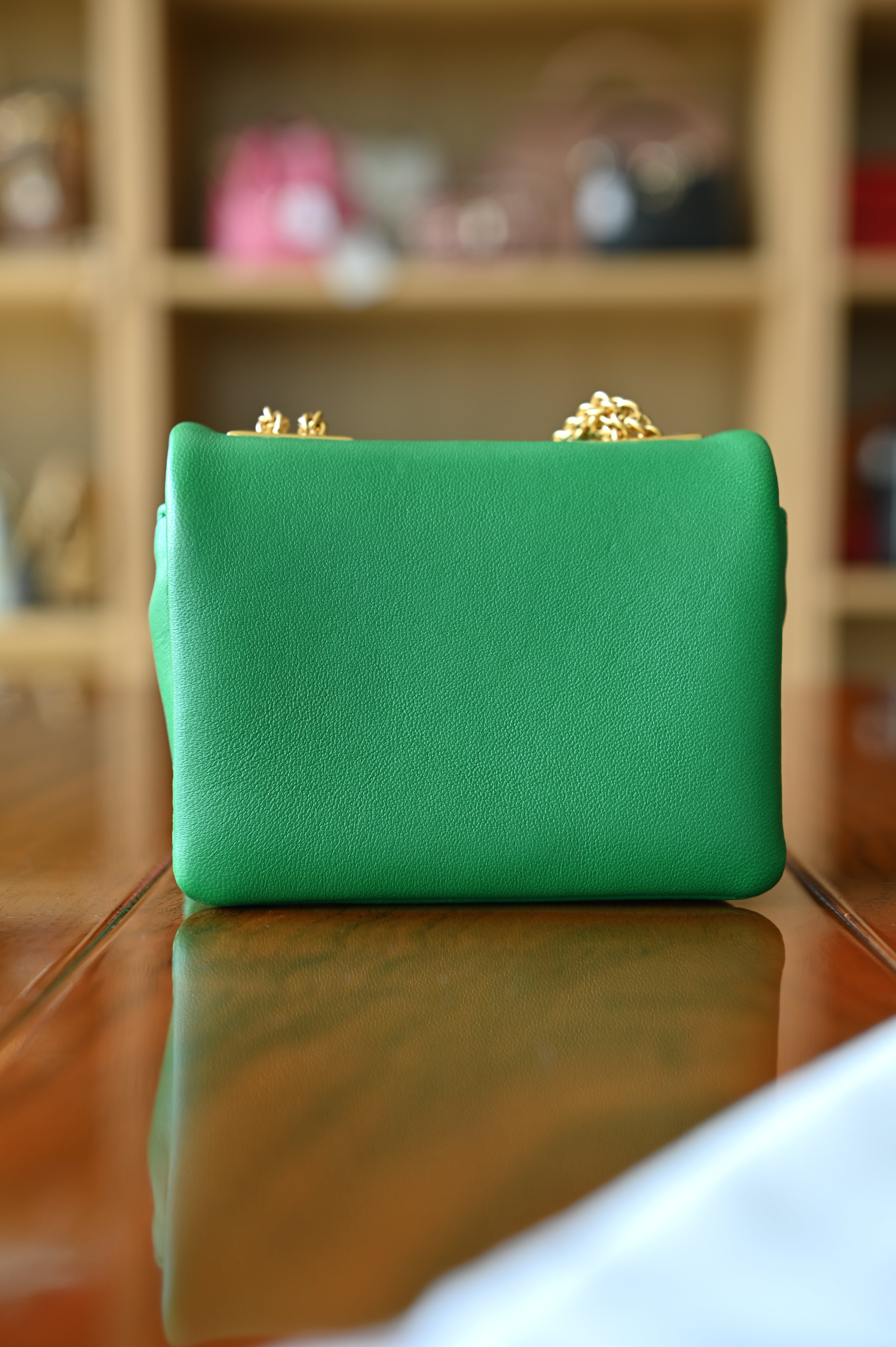 Valentino Garavani One Stud Green Micro Shoulder Bag back