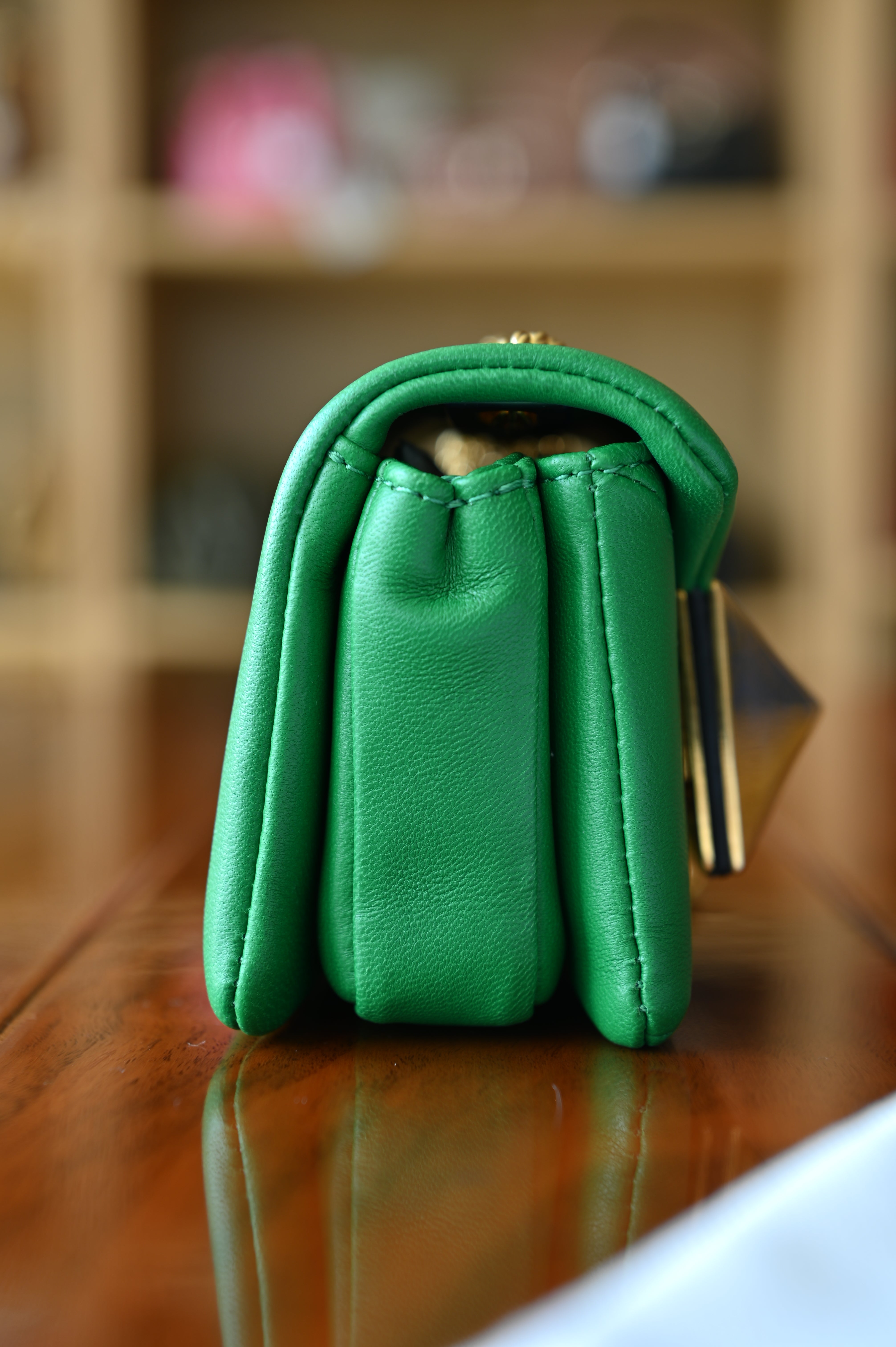 Valentino Garavani One Stud Green Micro Shoulder Bag side two