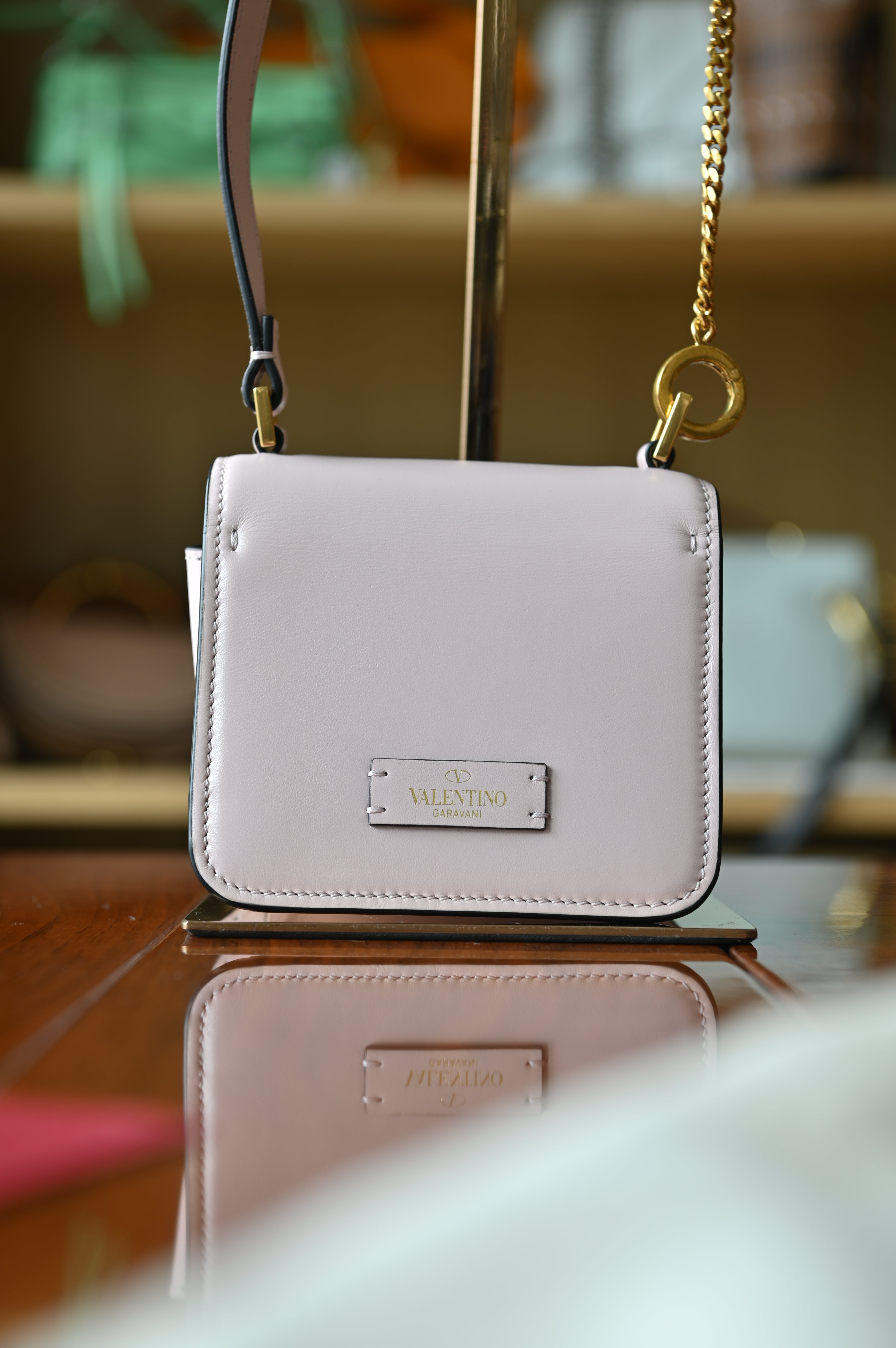Valentino Garavani Pink Leather Shoulder Bag back