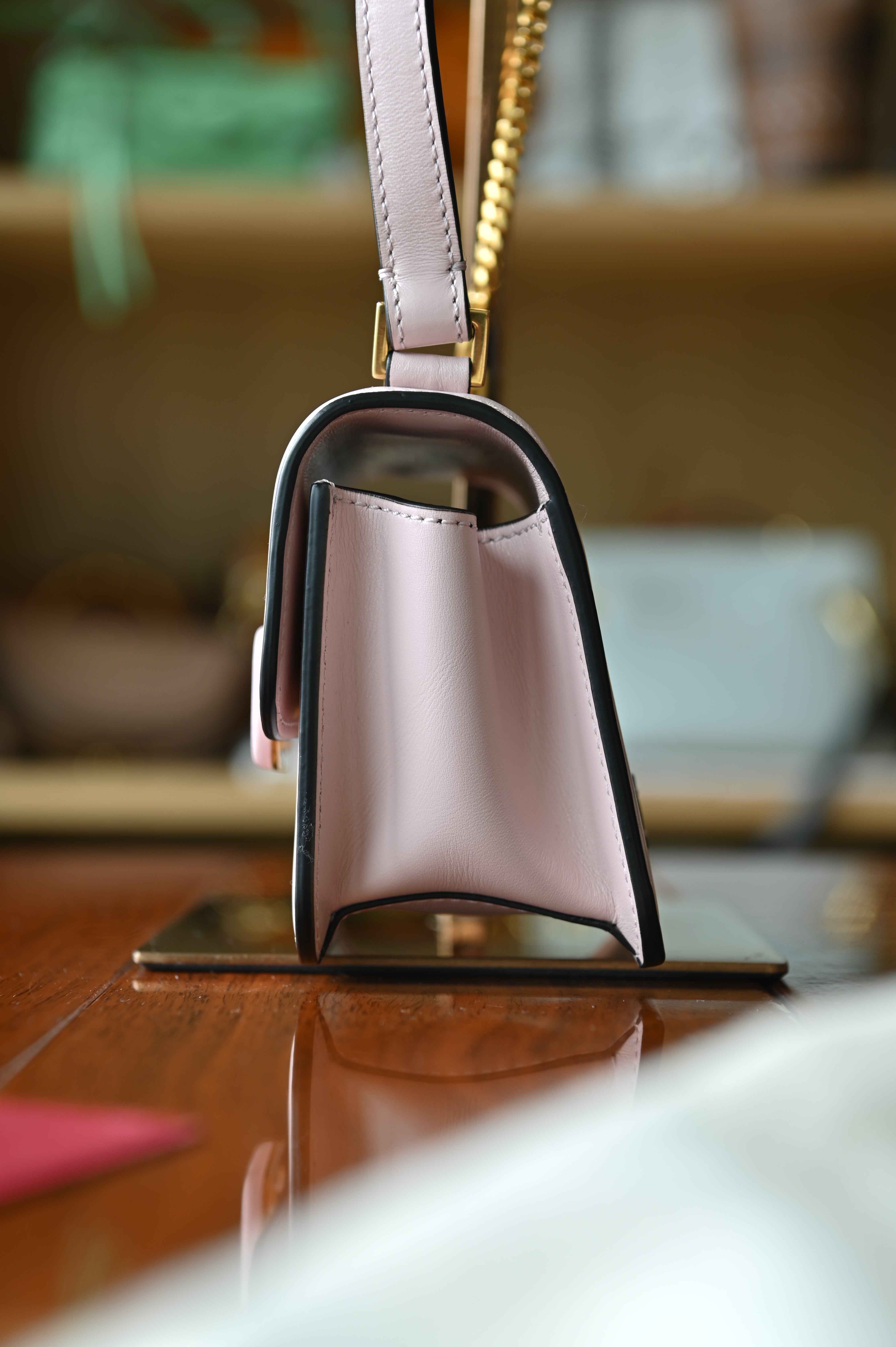 Valentino Garavani Pink Leather Shoulder Bag side