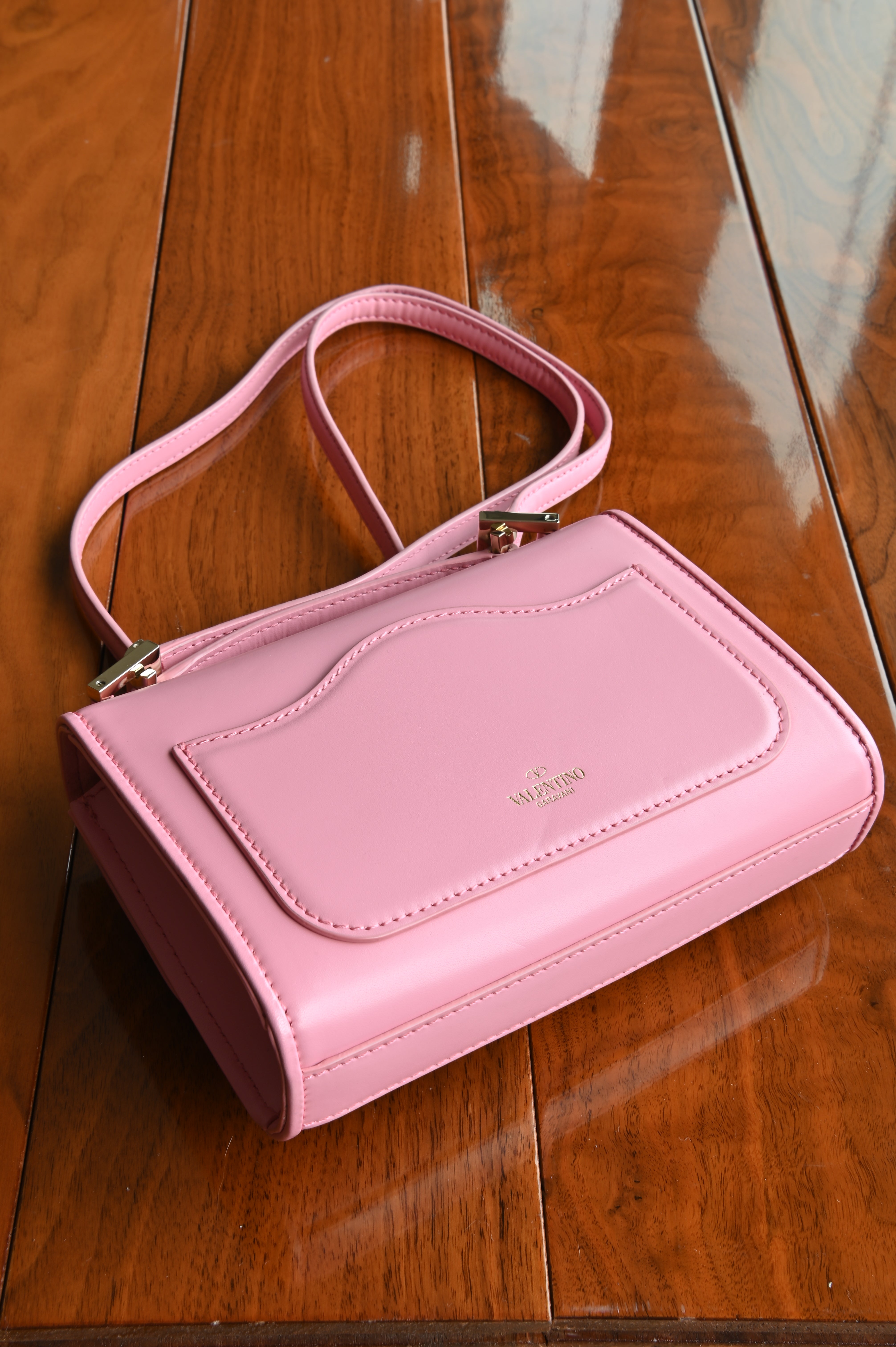 Valentino Garavani Pink VLogo Shoulder Bag back