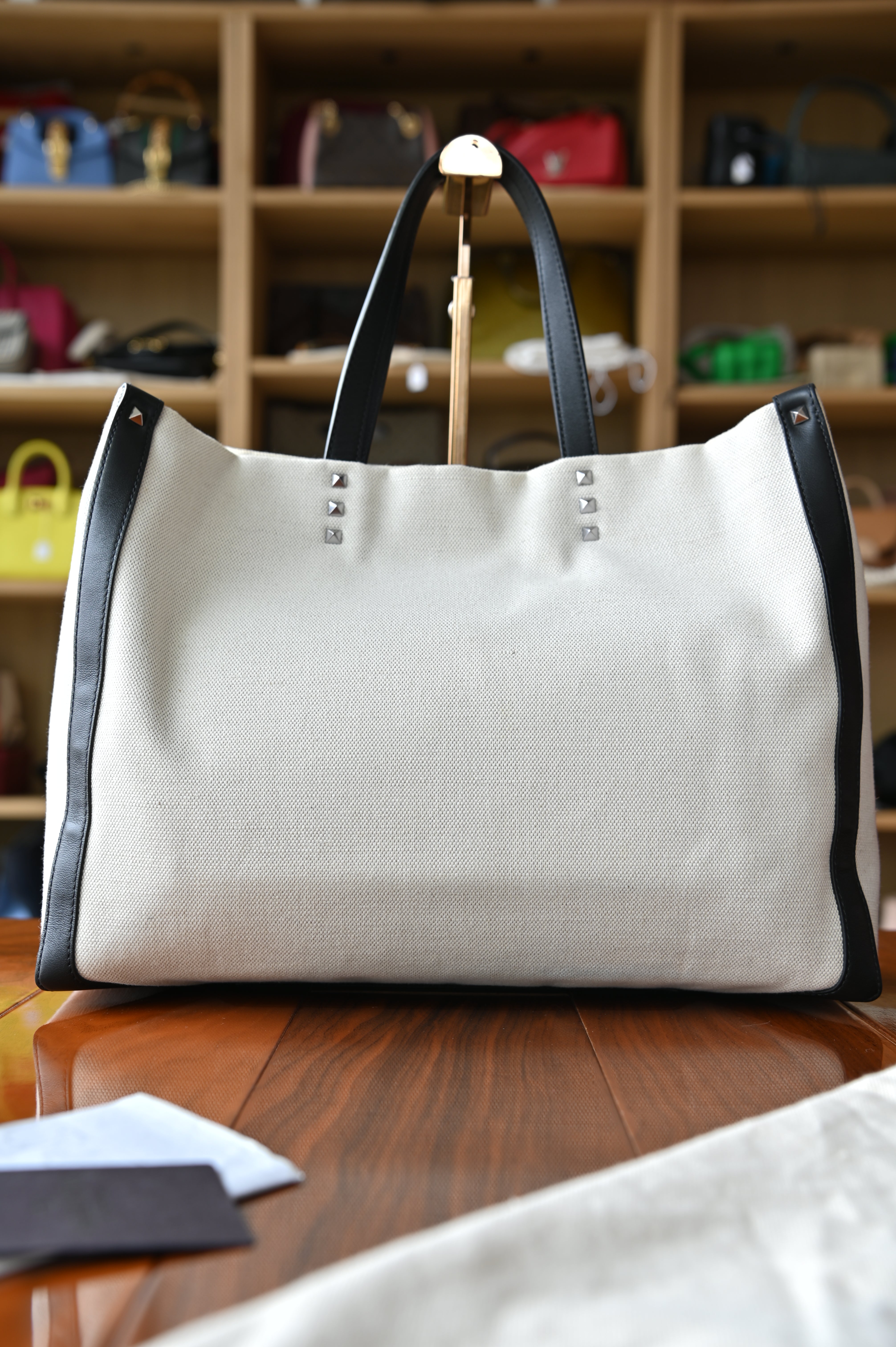 Valentino Garavani VLTN Graph Canvas Large Tote Bag back