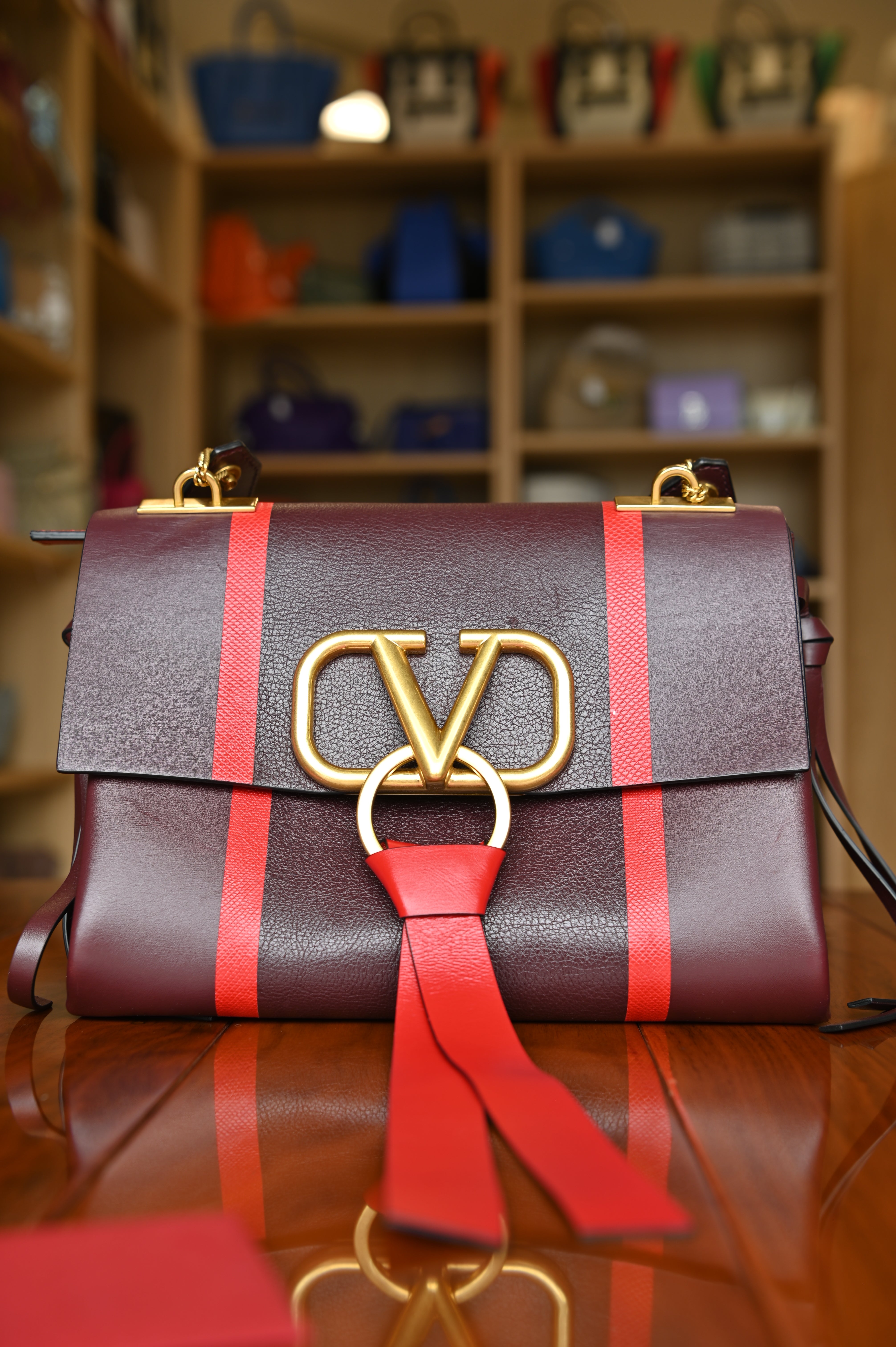 Valentino Maroon VLogo Bag