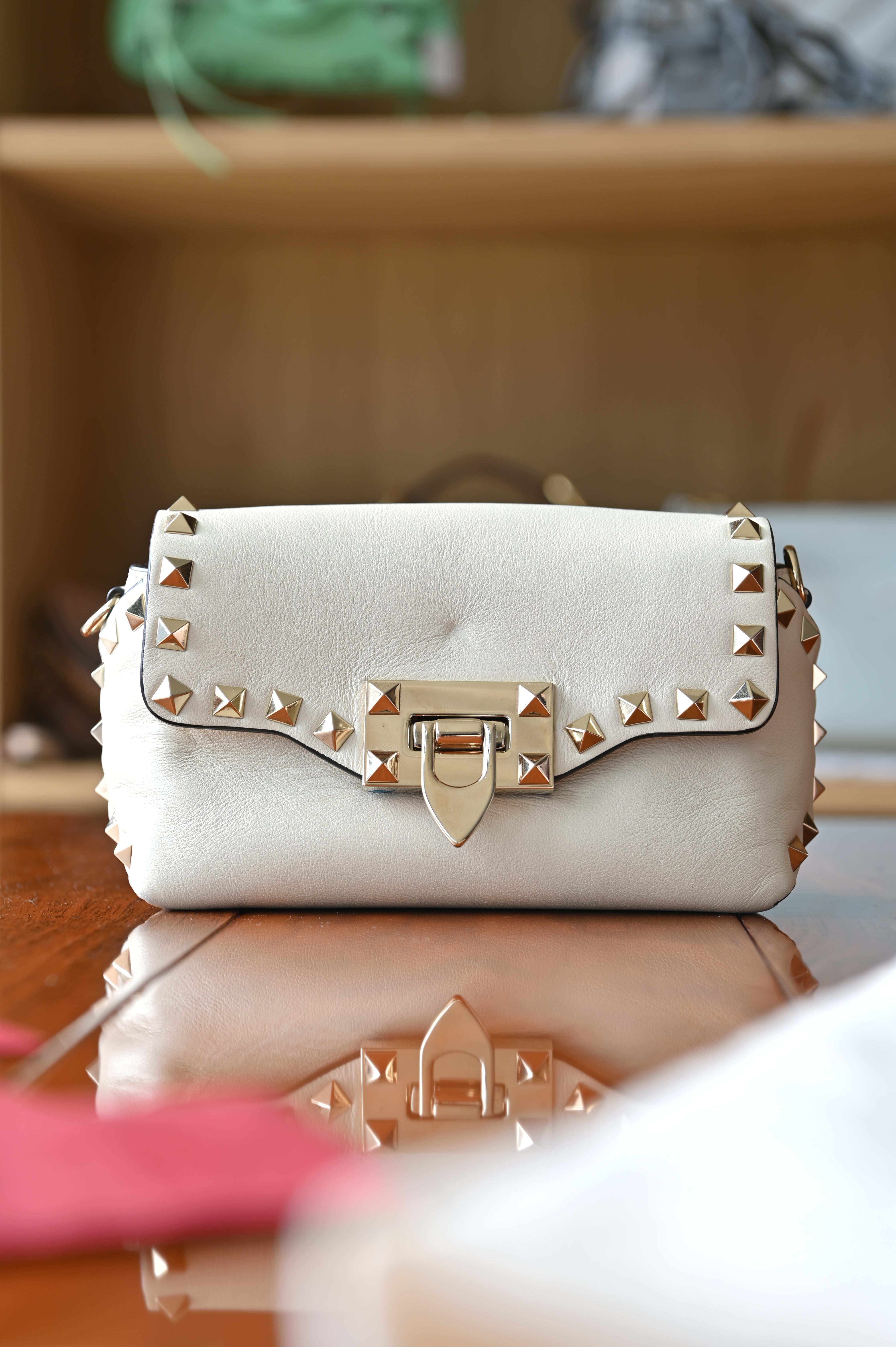 Valentino Small Rockstud Grainy Calfskin Crossbody Bag
