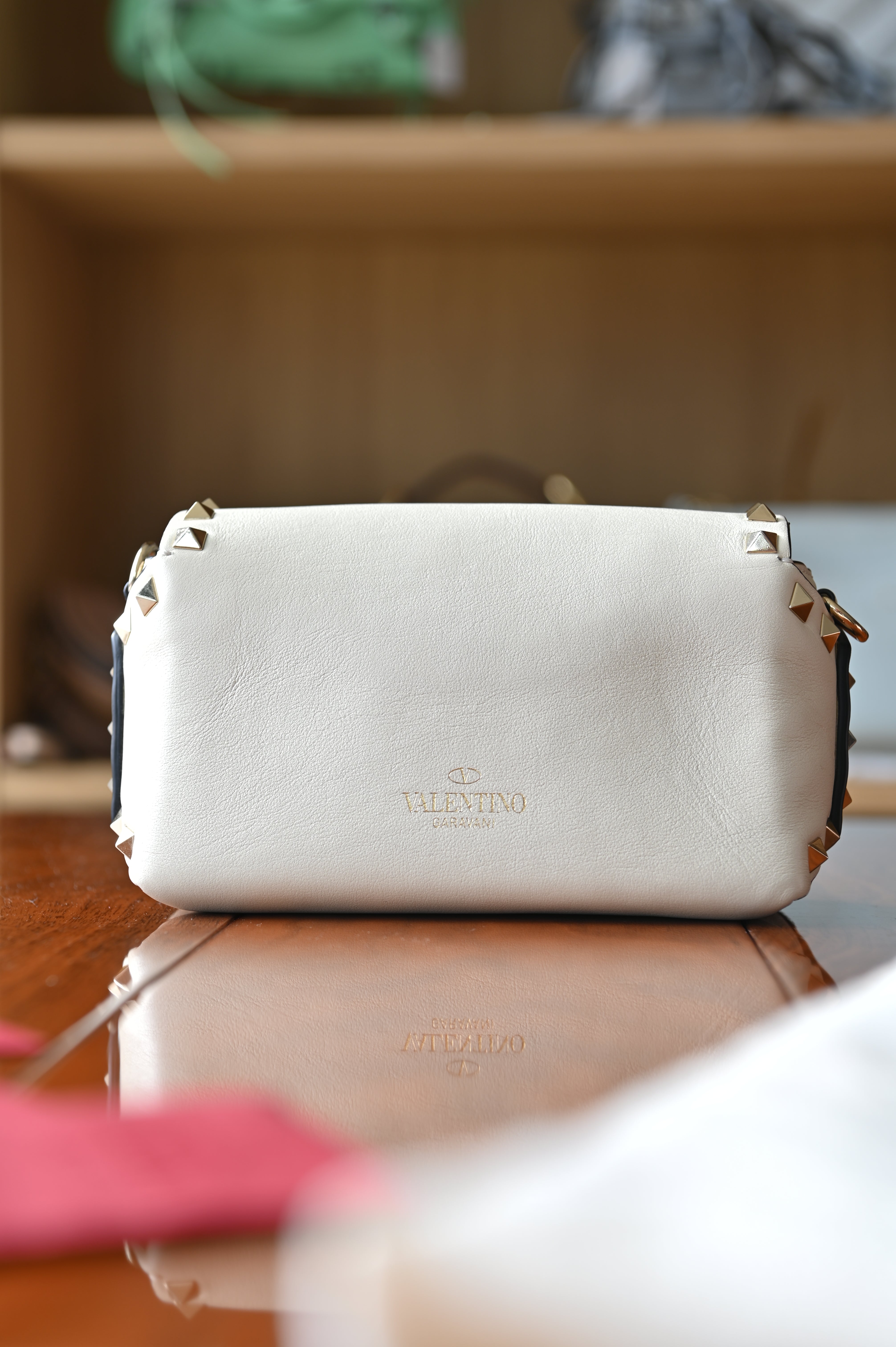 Valentino Small Rockstud Grainy Calfskin Crossbody Bag back