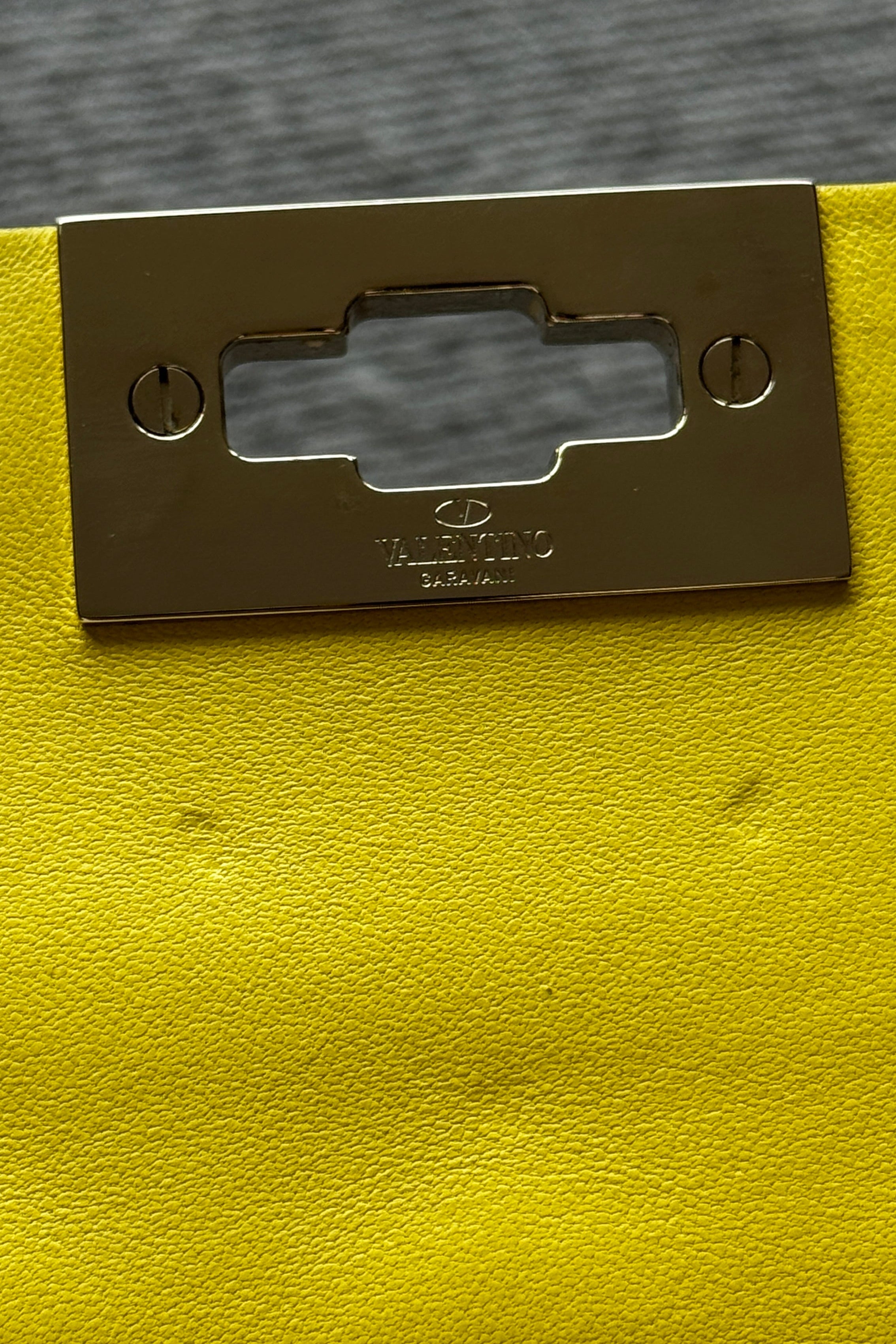 Valentino Yellow Rockstud Crossbody Bag logo