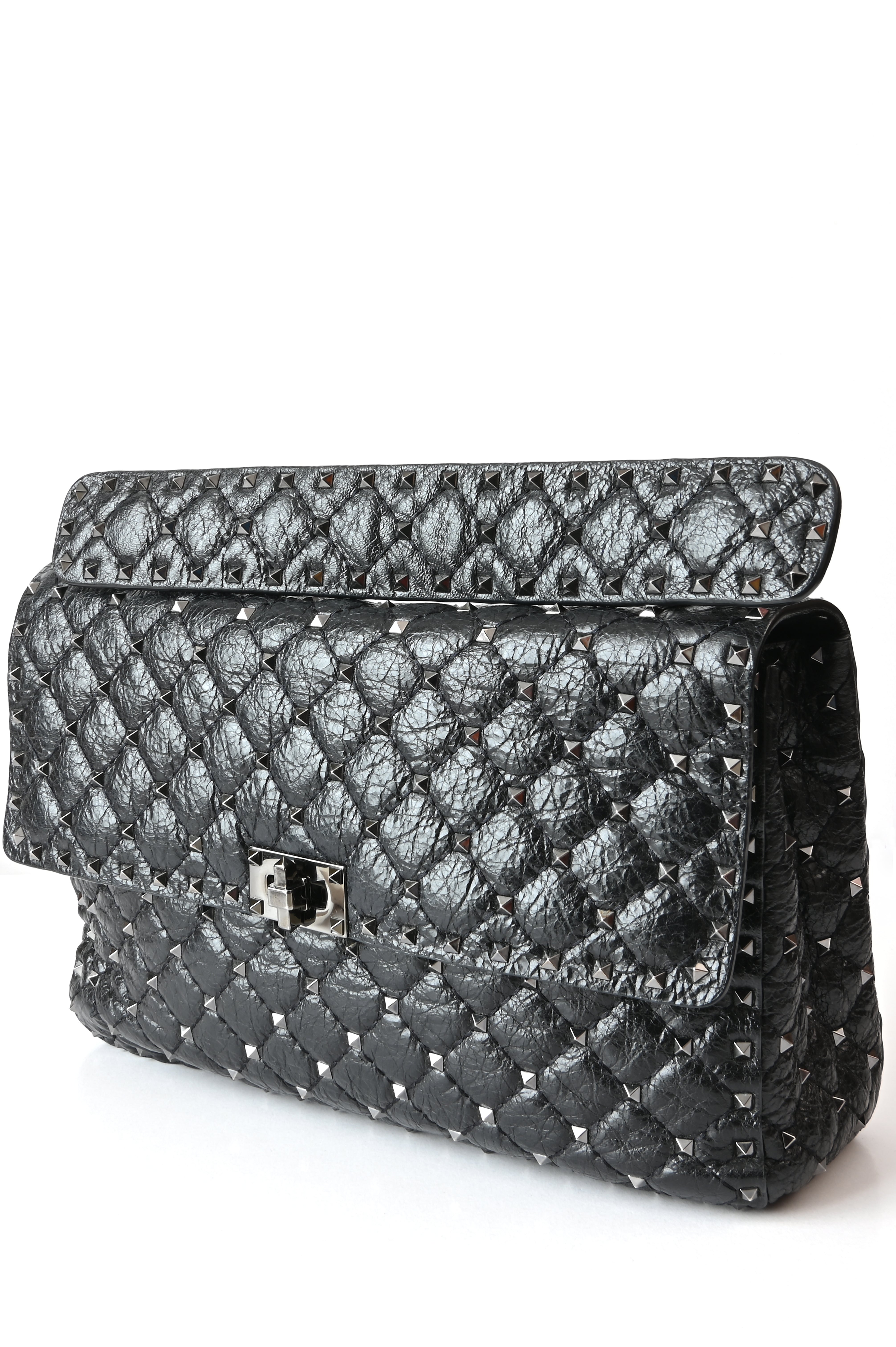 Valentino Garavani large rockstud spike bag in black