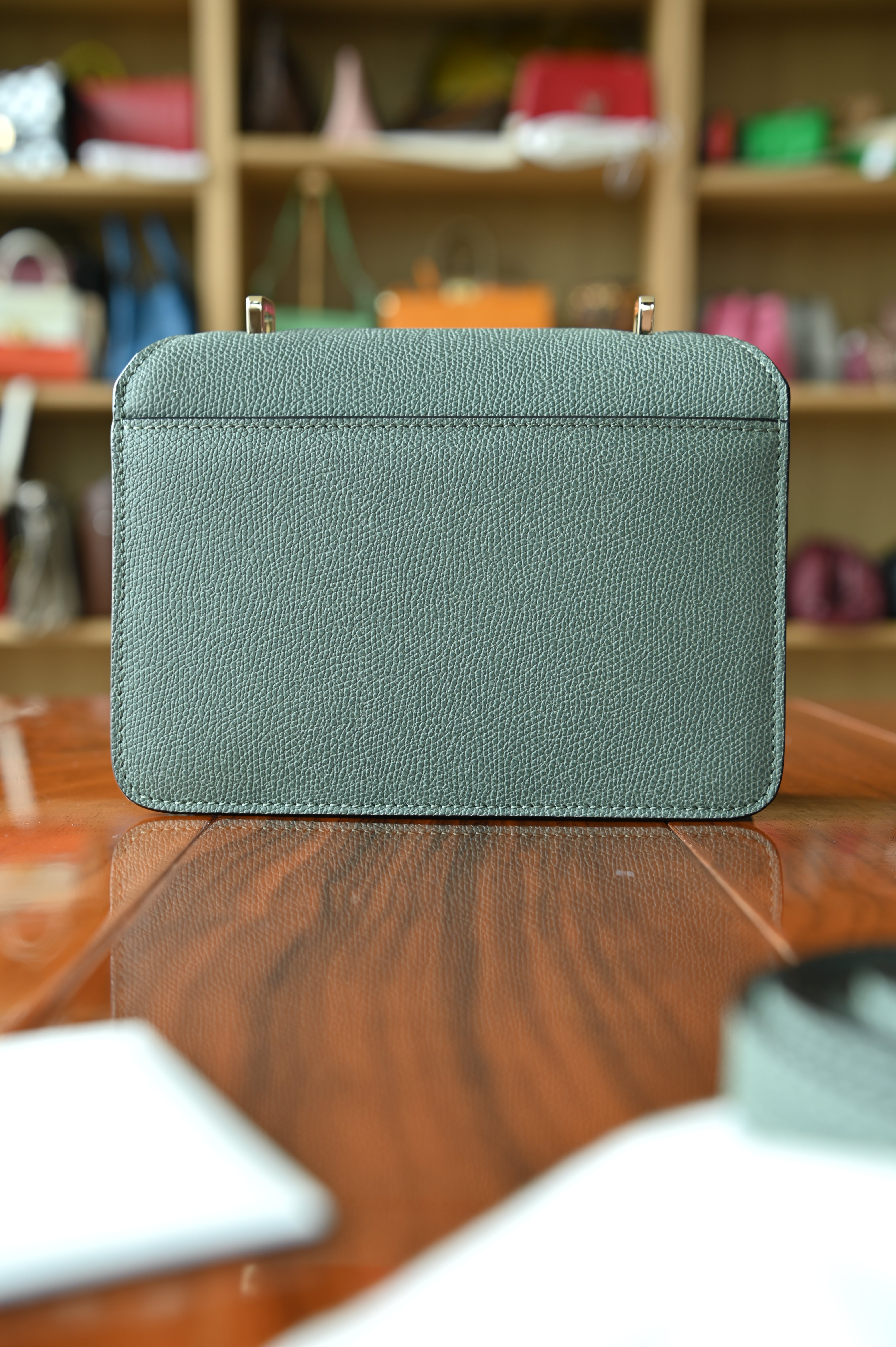 Valextra Green Nolo Crossbody Bag back