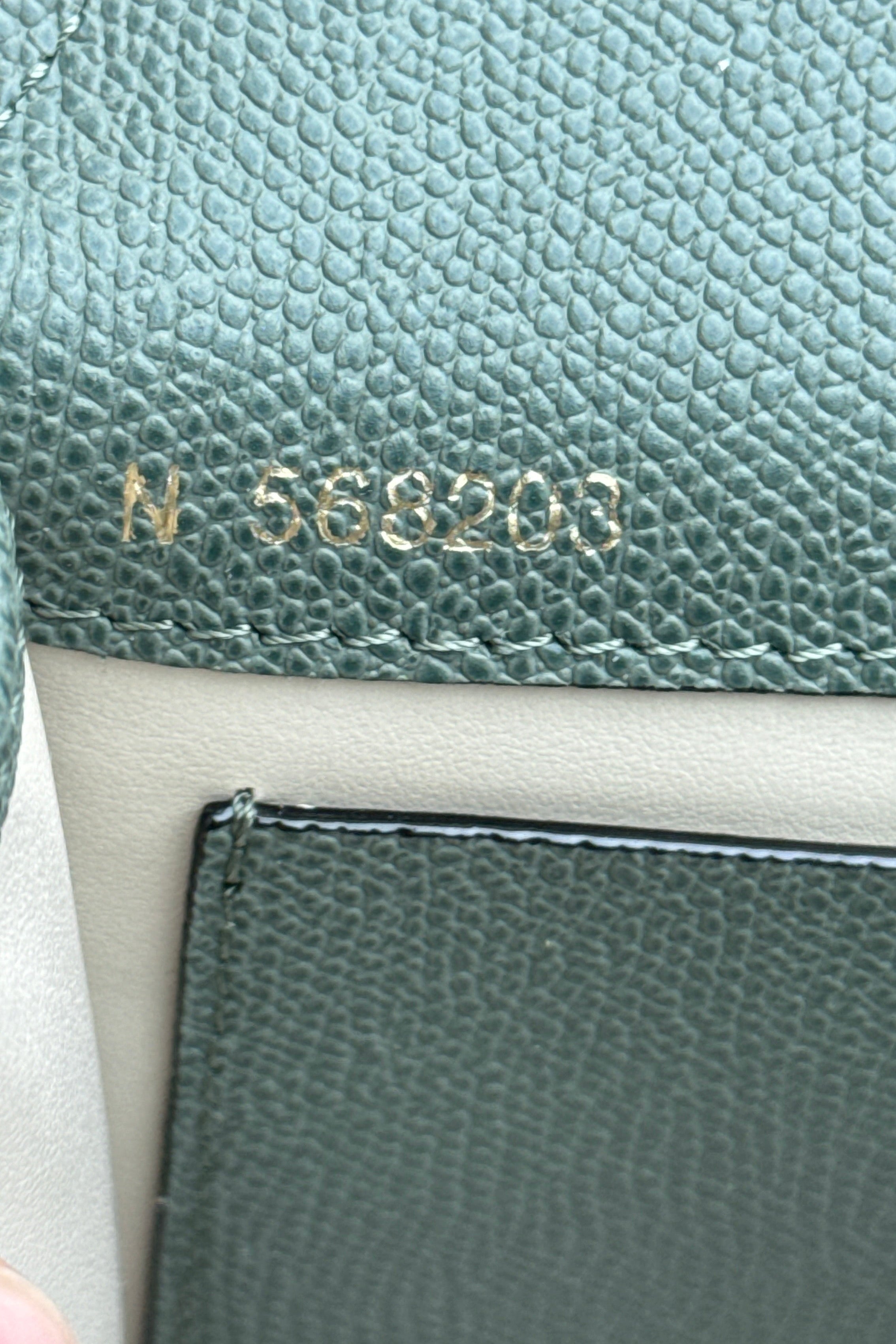 Valextra Green Nolo Crossbody Bag engrave