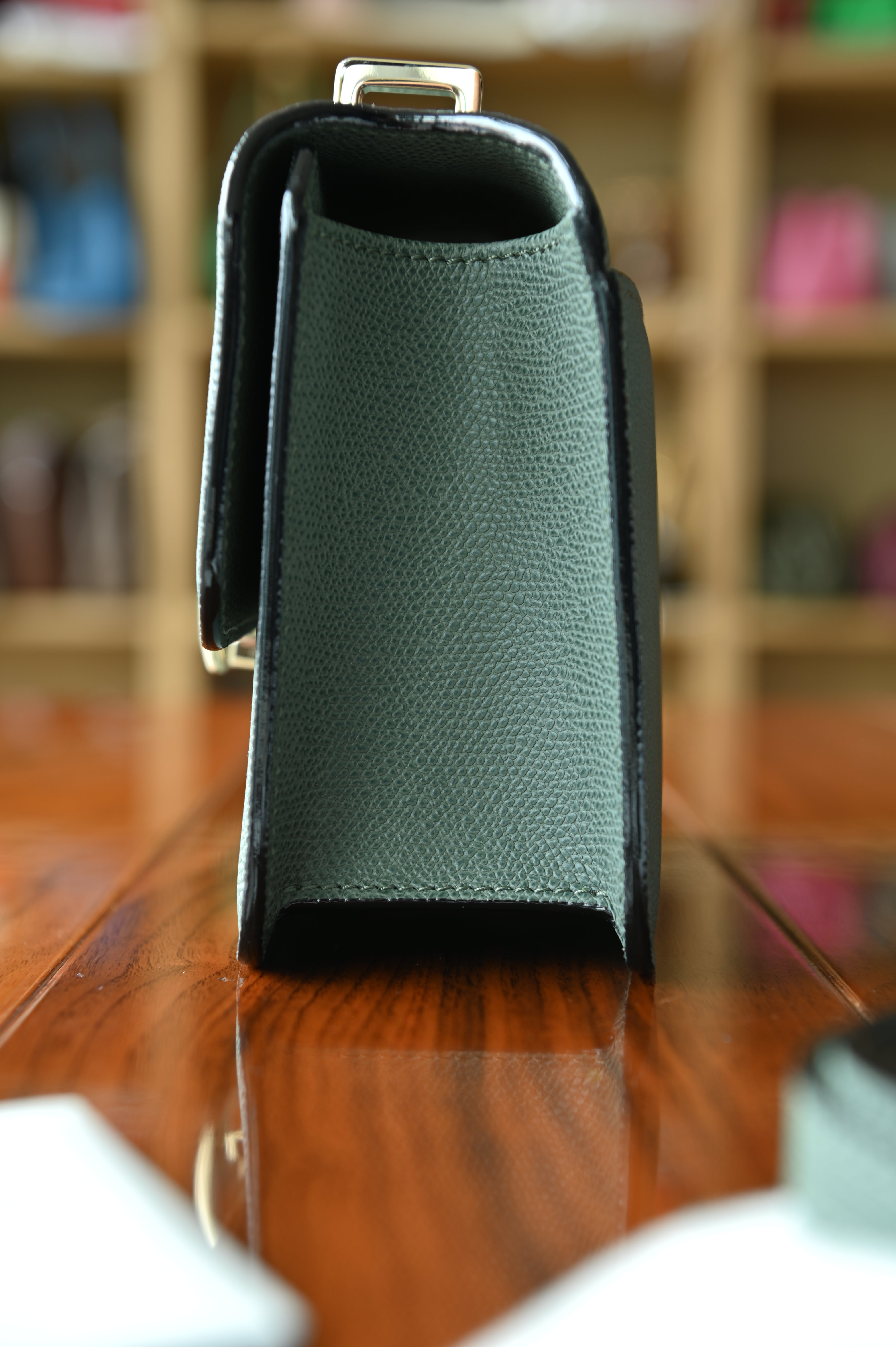 Valextra Green Nolo Crossbody Bag side