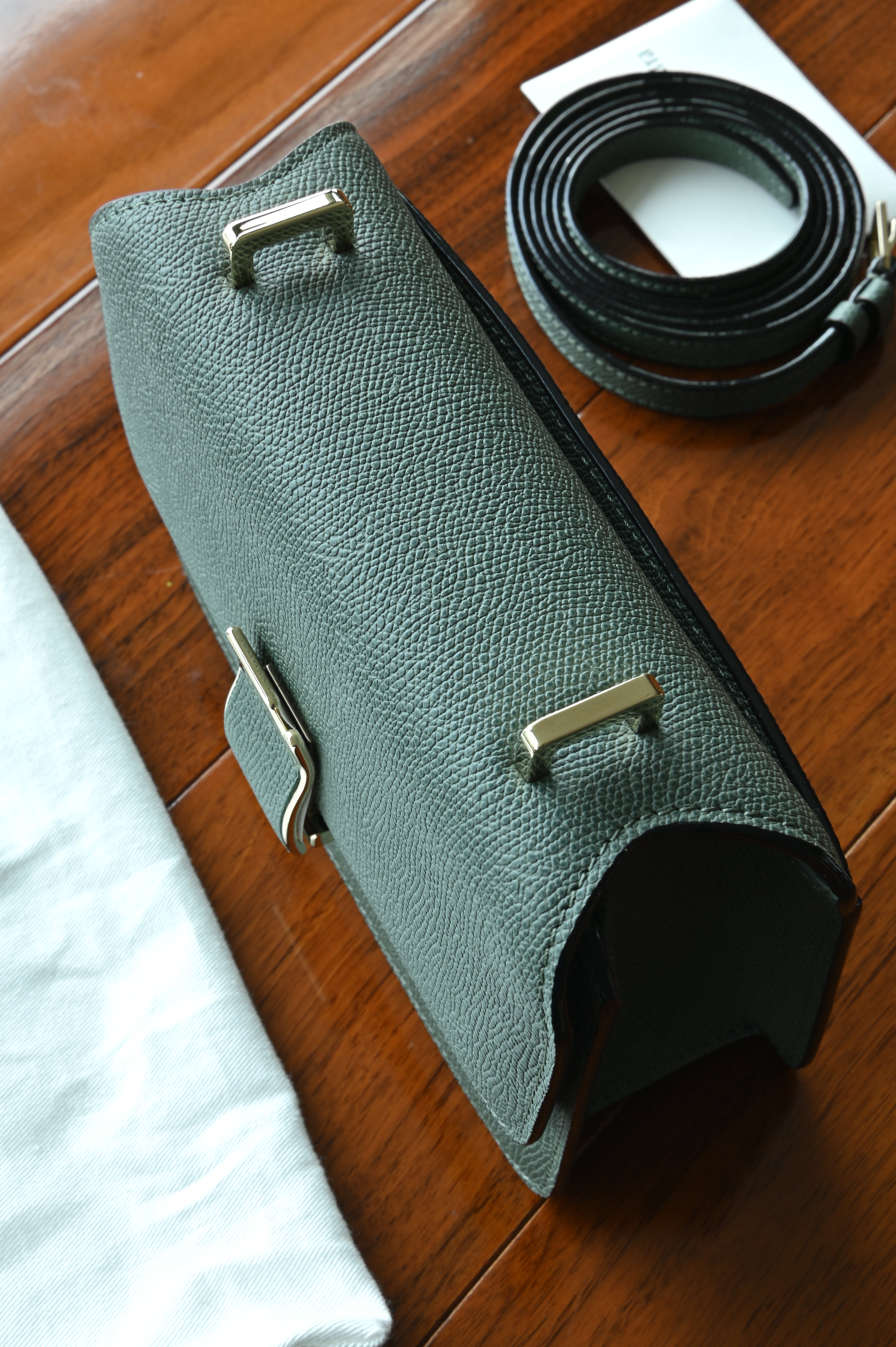 Valextra Green Nolo Crossbody Bag top