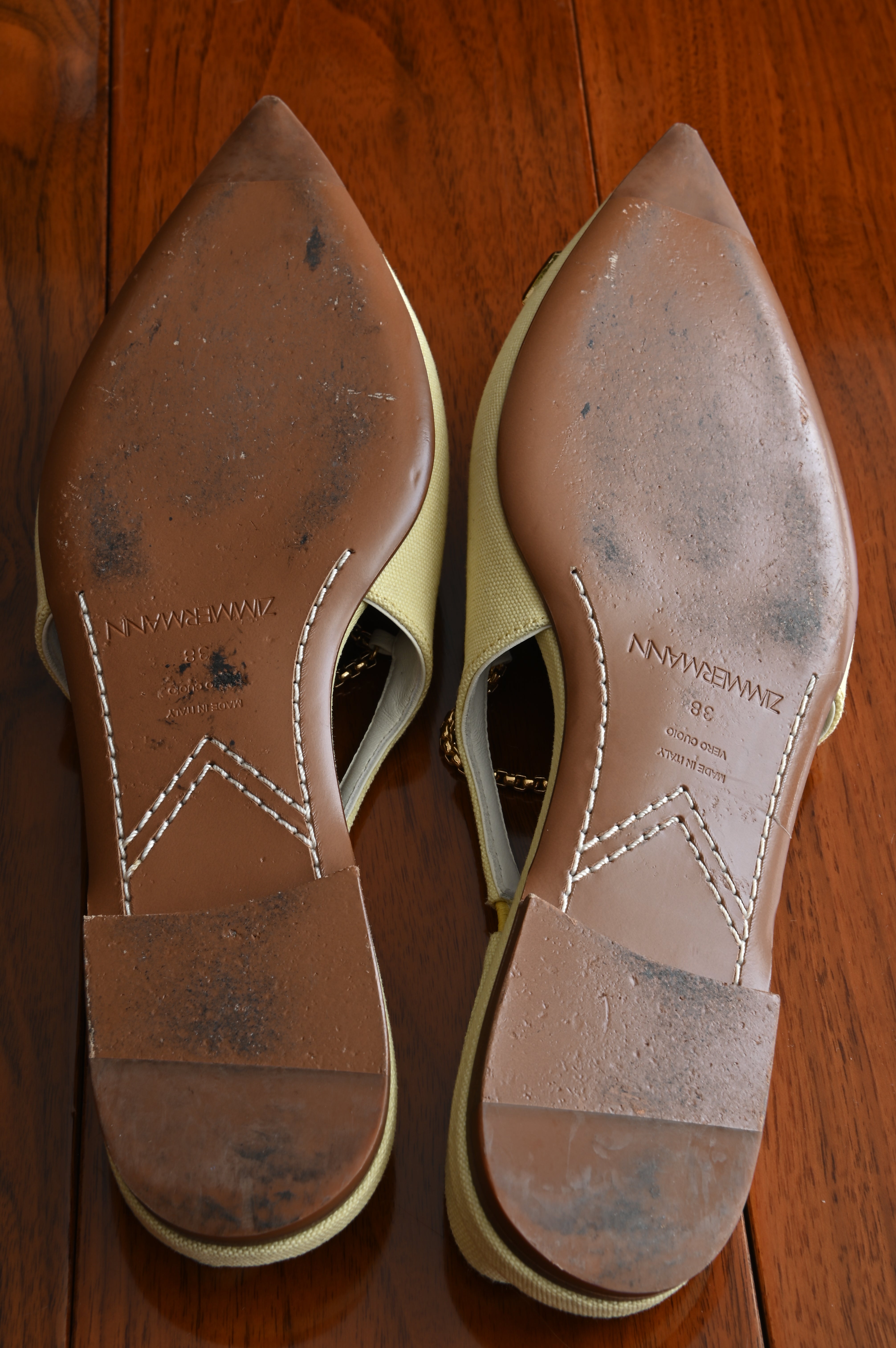 Zimmermann Gold Anchor Slingback Flats